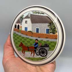 Villeroy & Boch Vintage Porcelain Round Trinket Candy Box Farm Village Laplau
