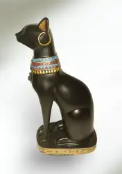 Cat Egyptian Black Bastet Goddess Figurine Statue Collection Summit Resin Decor