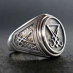 Sealed Satan cyclist ring Men Jewelry Beautiful Elegant American  Ring 0.5 Size