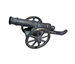 Brass Cannon Vintage Solid Wheels 11 Nice Made Decor Miniature Base 10 Desktop