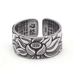 Buddhism Jewelry Like Vintage And Old Real Silver Plated Prajna Paramita Heart