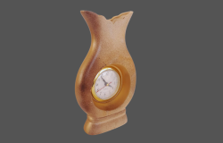 Vintage Small Clock Vase Figure Battery Ceramic Ornaments Decor Home Gift Quartz