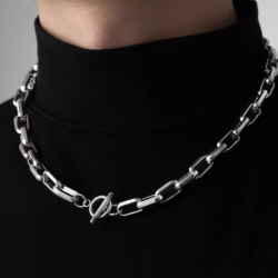 Cuban Necklace Men's Pure Silver Sterling 925 High Street Splicing  320 gm  50cm