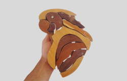 Vintage Small Plaque Parrot Figure Art Wood Handmade Wall Hanging Home Ornaments