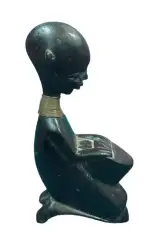 Wooden African Statue Carved Sculpture Tribal Vintage Art Figurine Statue Man