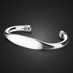 Fashionable Simple Glossy Bracelet 925 Silver Plated Men  Women Couple Bracelet