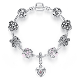 Women Bracelet 925 Unique Silver Crystal Charm Bracelet for Women Beads Bracelet