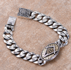 Eye of God Bracelets & Thai Master Sculpture Vintage Phoenix and Cross Solid 925