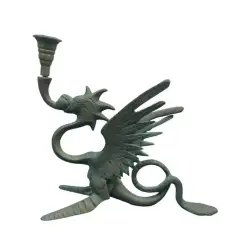 Brass Dragon Candlestick Vintage Candle Pair Chinese Holders Holder Antique Grif