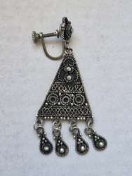 Rare, unique and ornate 995 sterling silver antique Jerusalem pendant