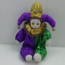 Hand Painted Porcelain Head Clown Doll  10