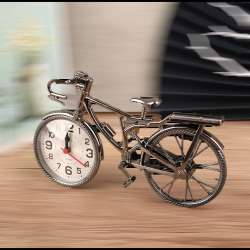 Vintage Arabic Numeral Bicycle Shape Creative Table Alarm Clock Home Decor Room