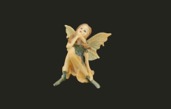 Vintage Small Girl Figurine Resin Handmade Decor Angel Sit Down Souvenir Carved