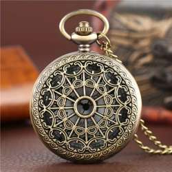 New Fashion Hollow Spider Web Bronze Quartz Pocket Watch One Piece Beautiful
