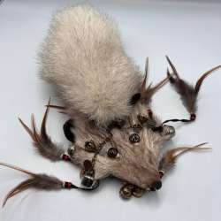 Vintage Shamanic Ritual Healing Real Eco-friendly Fur Fox Tail Amulet Bells