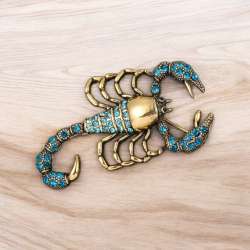 Vintage Jewelry Classic Fashion Women's & Crystal Brooch Pin - Scorpion Shaped