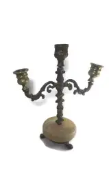Brass Candleabra Vintage Holder Candle Solid Candlestick Sabbath Arm Jewish Rare