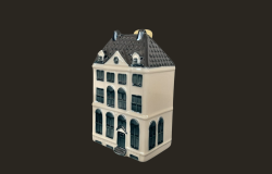 Vintage House Figurine Small Porcelain Handmade Decor Art KLM Marked Amsterdam