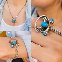 The life key set: (bracelet, ring, necklace) with (lapis lazuli stone)