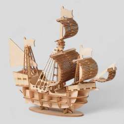 Wooden Craft Sailing Ship Home and Office Decor Handcraft Simple Shape