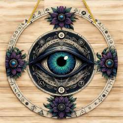 Mysterious Witch Eye Sun Plaque Acrylic Sign Home Wall Decor - Beautiful Piece