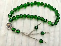 Green Resin Rosary 33 Beads Large Size Islamic Prayer Rosary Jerusalem Rosary