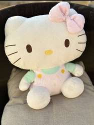 Hello Kitty Ty Beanie Baby Pluffies Pastel Sanrio Plush Stuffed Pink Large Toy