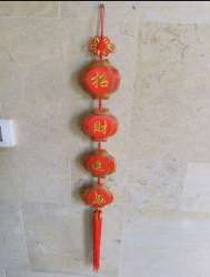 Hanging String Spring Festival 4 Red Blessings Luck Pendant Oriental Decor