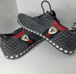 Mens Sneaker Shoes Casual Sports Mesh Grey Used /FR Size 42/UK 7.5