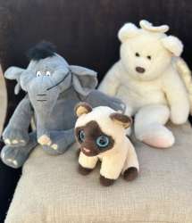 Ty Beanie Buddies Collection HALO the Angel/JADEN The Siamese Cat/Harton plush