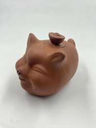Tea Pottery Pig Pot Teapot Old China Carved Chinese Statue Hand Animal Swine