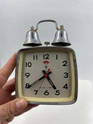 Alarm Clock Vintage Polaris China antique Rare Mechanical Made Metal Cover