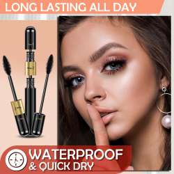 Mascara Volume and Length 2 in 1 Waterproof 2 Pack Falsies 4D Silk Fiber Black