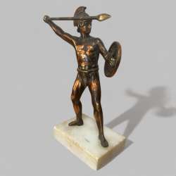 Brass & Stone Leonidas of Sparta Sculpture Statue Roman Warrior Figure