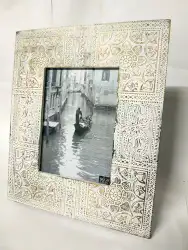Copper Frame Photo On Wood Holds Vintage Metal Art Ornate Old Photo Beautiful