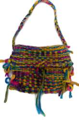 Vintage Woolen Woven SHOULDER Handbag  Handcrafted Wool Thread Free shipping
