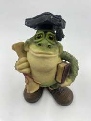 Vintage Painted Hand Figure Luxury Mr. Frog Statue Moving Solid Resin Vibration