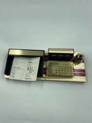 Calculator ELUXGO LC711 Pen Holder Set with Date On Marble Base in Gift Box Nice