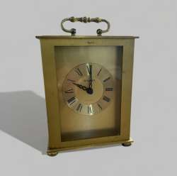 Vintage Staiger Brass Carriage Clock Quartz West German Working Battery