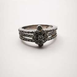 Vintage 925 Sterling Silver Women's Ring with Cubic Zirconia,Jewelry 4,5 g