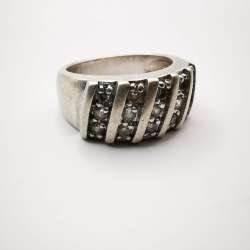Vintage Mens Womens 925 Sterling Silver Cubic Zirconia Ring Jewelry 6,5 g