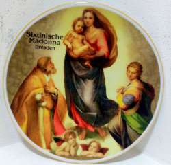 Luxury Vintage Porcelain Sixtinische Madonna Dresden Wall Dish plate Germany 6