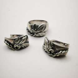 Vintage Women's Set, Earrings,Ring,925 Sterling Silver,Jewelry 11,5 g