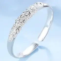 Bracelet Sterling Silver 925 Women's Elegant Peacock Jewelry Accessories Gift