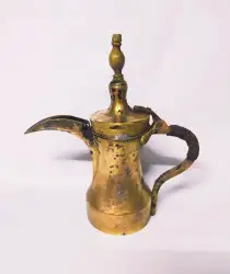 Antique Dalla Brass Coffee Copper Pot Arabic Middle Eastern Bedouin Tea 10.2
