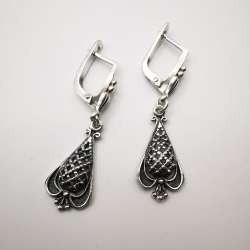 Artwork Vintage Filigree Women's 875 Sterling Silver Earrings Jewelry 4,6 g