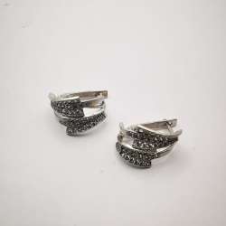 Vintage Jewelry Women's 925 Sterling Silver Earrings Cubic Zirconia 4g