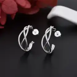 KCRLP Fine 925 Sterling Silver Stud Earrings Women Fashion Jewelry Party Gifts