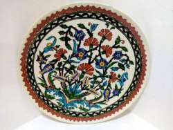 Large Ceramic Art Pottery Glazed Hand-painted Colourful Wall Plate Art 12.5