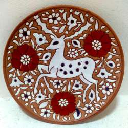 Rodos Ceramic Art pottery Enamel Wall Decorative Round Plate Hand-Made Greece 9